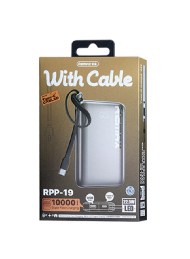 Power Bank RPP-19 10000mAh , Power Bank with 22.5W + 20W PD Fast Charging, LED Digital Display, Dual Input & Triple Outp