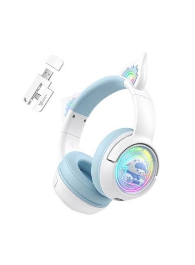 KUKU Rabbit Wireless Gaming Headset – Tri-Mode 2.4GHz, Bluetooth 5.3 & Wired, 50mm Hi-Fi Drivers, Noise-Cancelling Micro