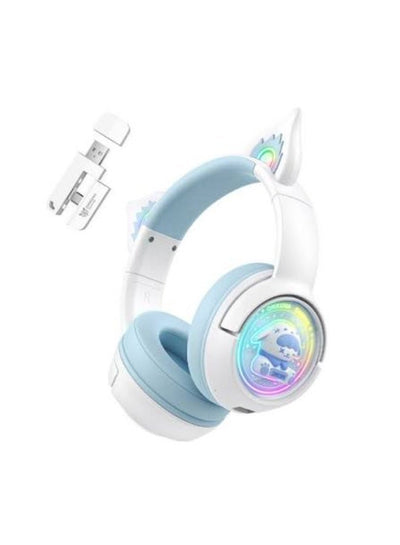 KUKU Rabbit Wireless Gaming Headset – Tri-Mode 2.4GHz, Bluetooth 5.3 & Wired, 50mm Hi-Fi Drivers, Noise-Cancelling Micro