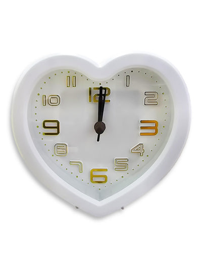 Charming little cartoon alarm clock, cute office decor, special gift, heart-shaped bedroom decor, innovative design, elegant classic white background and frame