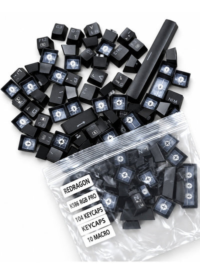 K586 RGB PRO 104-Key Keyboard Keycap Set with 10 Macro Keycaps, Replacement Gaming Keyboard Key Caps for Compatible Mech
