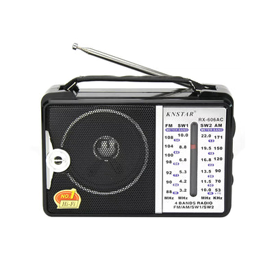 GOLON Classic RADIO works with electricity, 4-bands AM,FM,SW1,SW2 RX-606AC Black