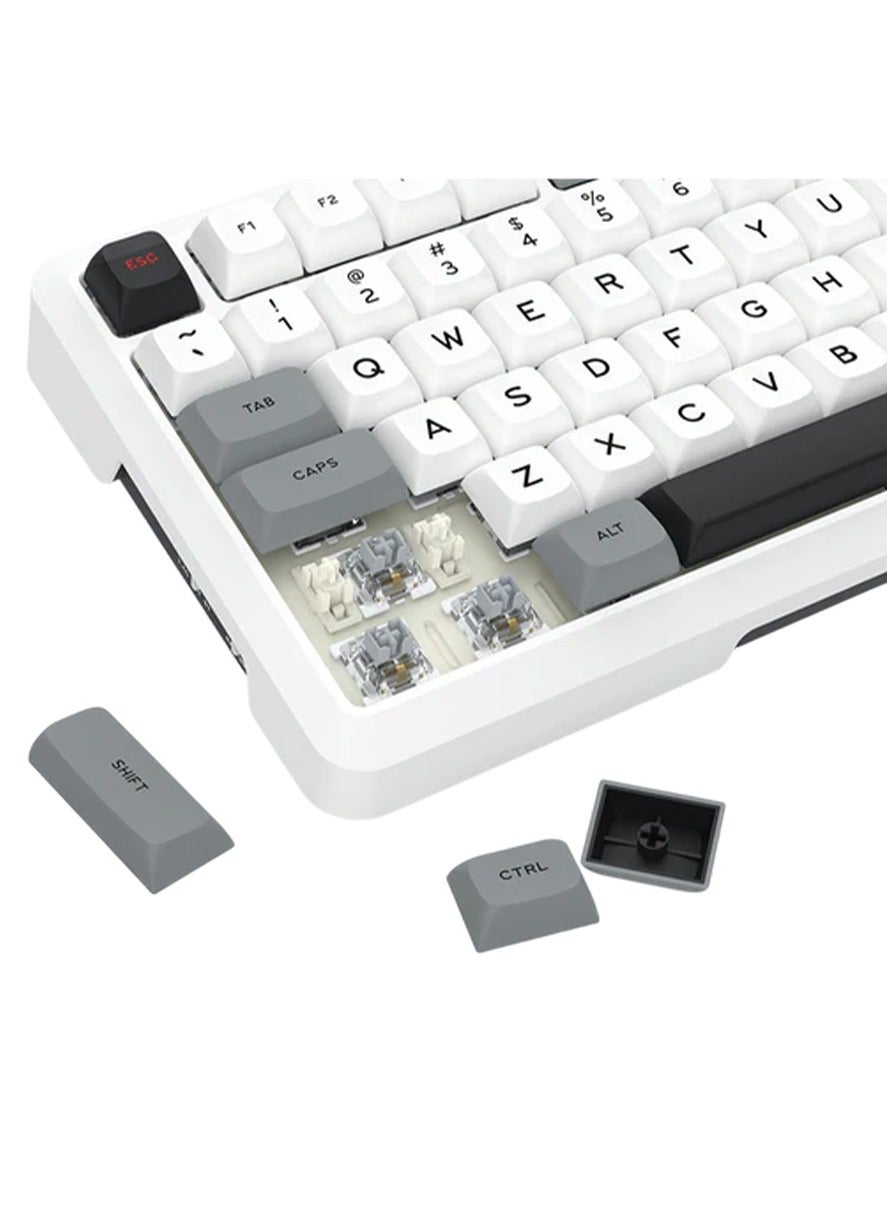 كيبورد جيمنج Redragon K688WGL-RGB-PRO ميكانيكال 98 مفتاح أبيض وأسود