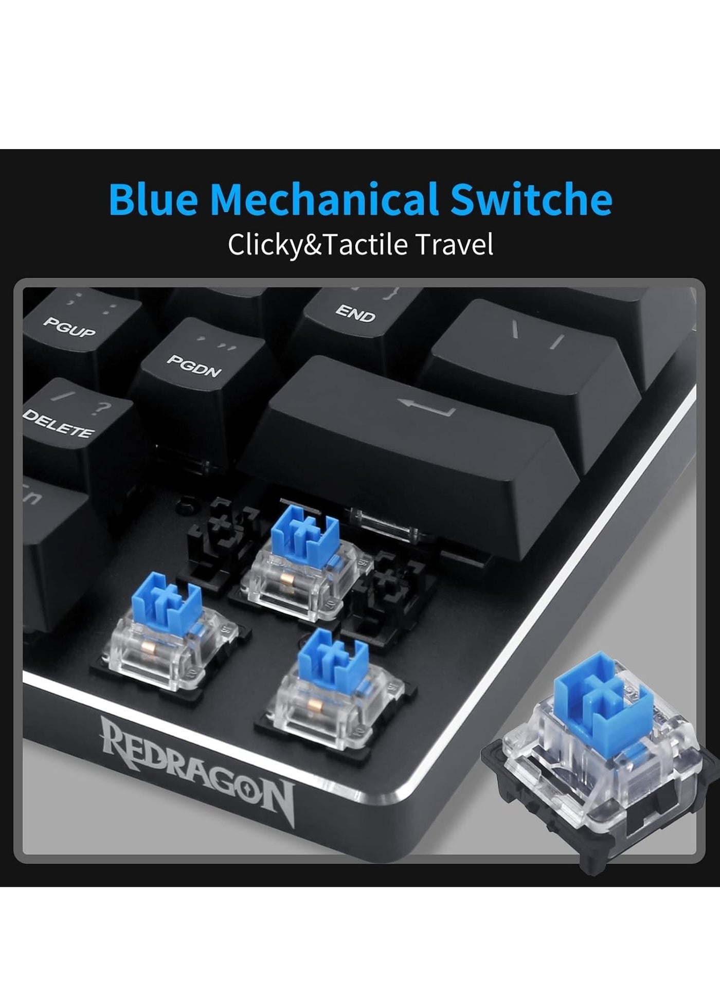كيبورد جيمنج Redragon K613-KB JAX ميكانيكال بمفاتيح حمراء أسود