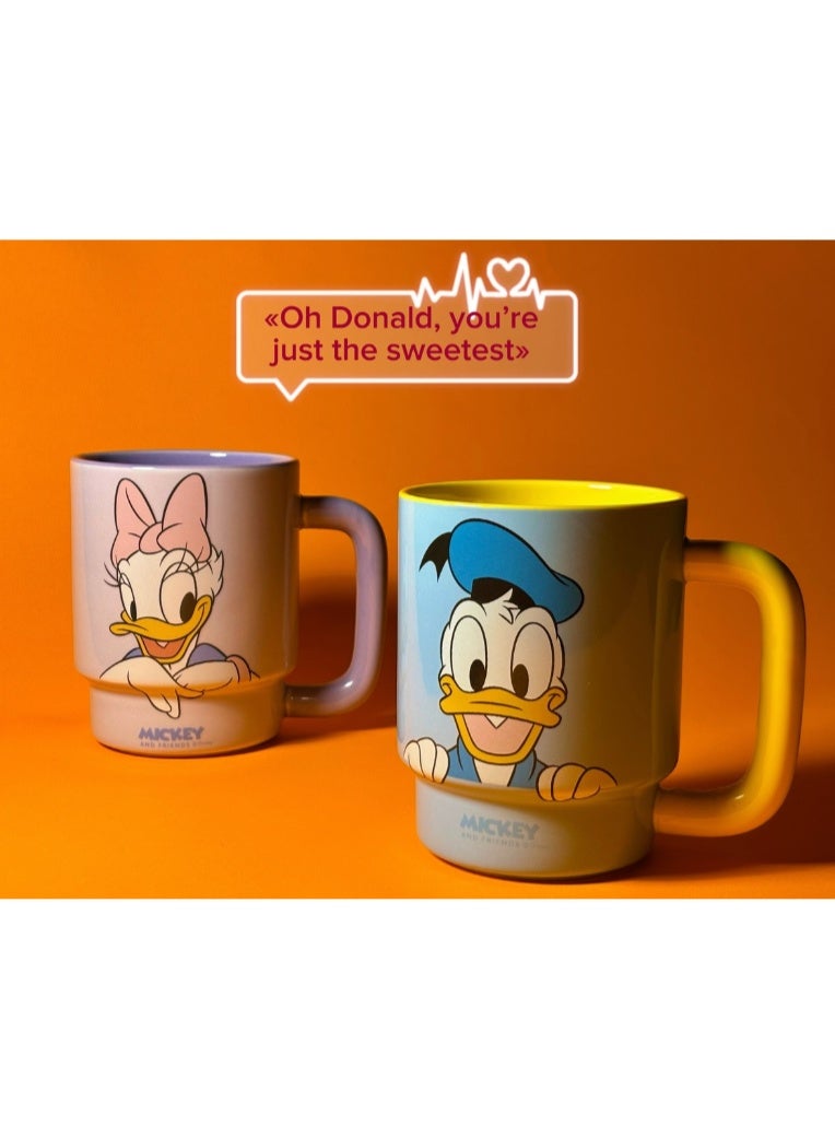 Large Capacity Ceramic Coffee Mug with Cartoon Character Design, Cute Ceramic Tea Cup for Hot & Cold Drinks, Milk Mug, L
