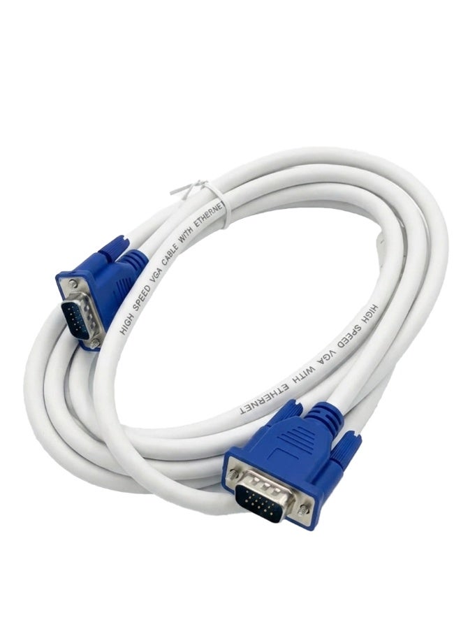VGA 3+5 Male to Male Video Cable 3M – High Resolution Display Monitor Cable for PC, Computer, Laptop, TV, Projector, Scr
