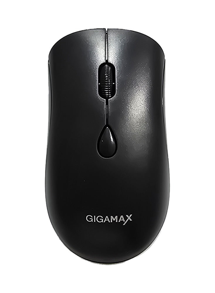 Gigamax Wireless Desk Mouse, G-1100, 1600 DPI Wired/Wireless Functional Mouse with 3 Modes Connectivity, Bluetooth and 2.4G Wireless, 4 Macro Buttons, Long Lasting Rechargeable Battery Capacity and for PC/Mac/Laptop Used in... Home and office, black