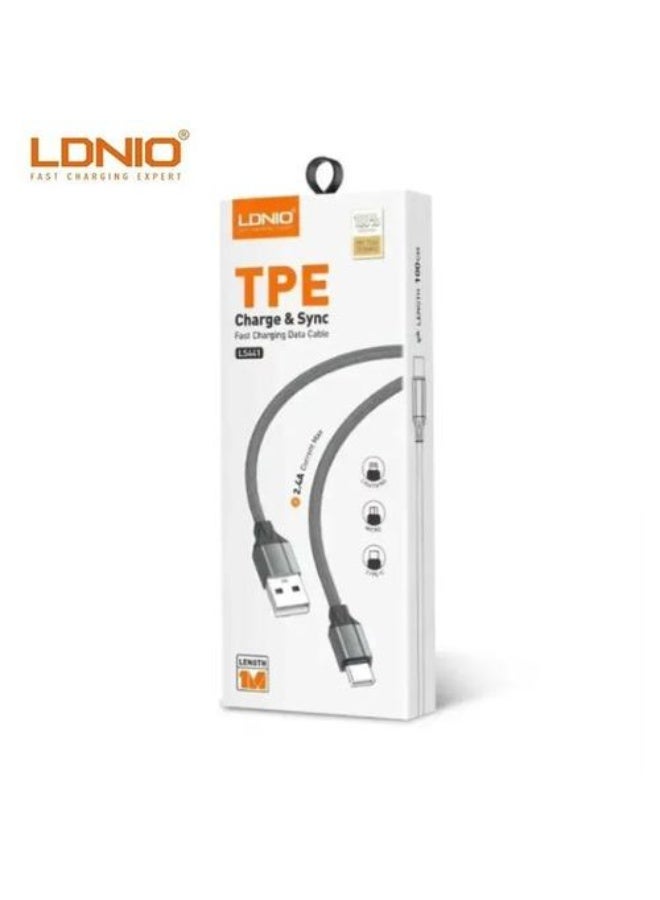 LS441 Micro USB to USB-A Fast Charging Cable 1M, 2.4A High Speed Charging and Data Sync Cable, Durable USB Charging Cord