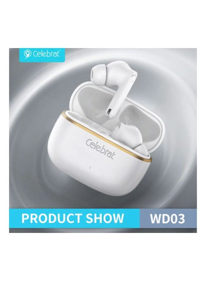 WD03 Lightweight True Wireless Earbuds for Modern Lifestyle – Comfortable In-Ear Fit, Stereo Sound, Touch Control, Long 