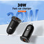 30W PD Super Fast Car Charger with USB-C to Lightning Cable, Power Delivery PPS Fast Charging Adapter for iPhone, Samsun