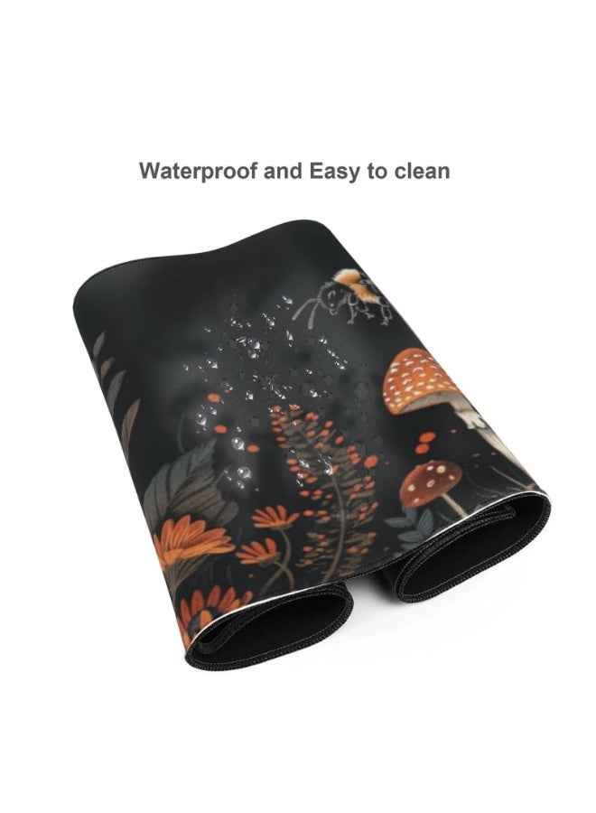 Large gaming mouse pad, 70 x 30 cm, mushroom-shaped design, waterproof surface and durable design, suitable for use on t