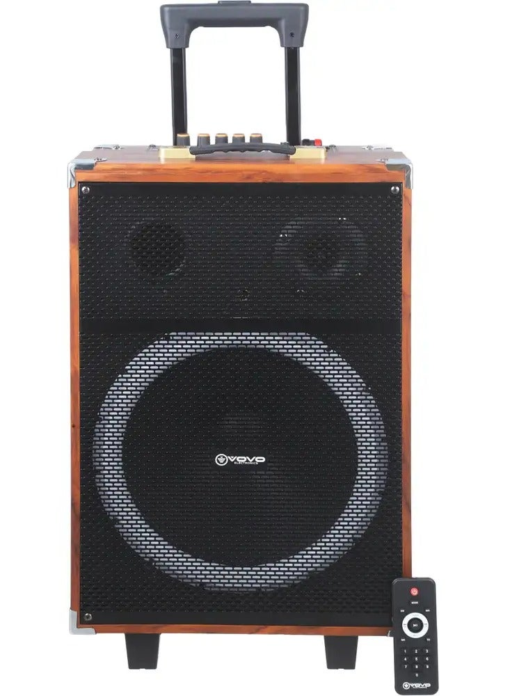 V-1235 Portable Bluetooth Speaker, 12-Inch Wireless Party Speaker, 50W Powerful Bass, Rechargeable Karaoke Speaker with 