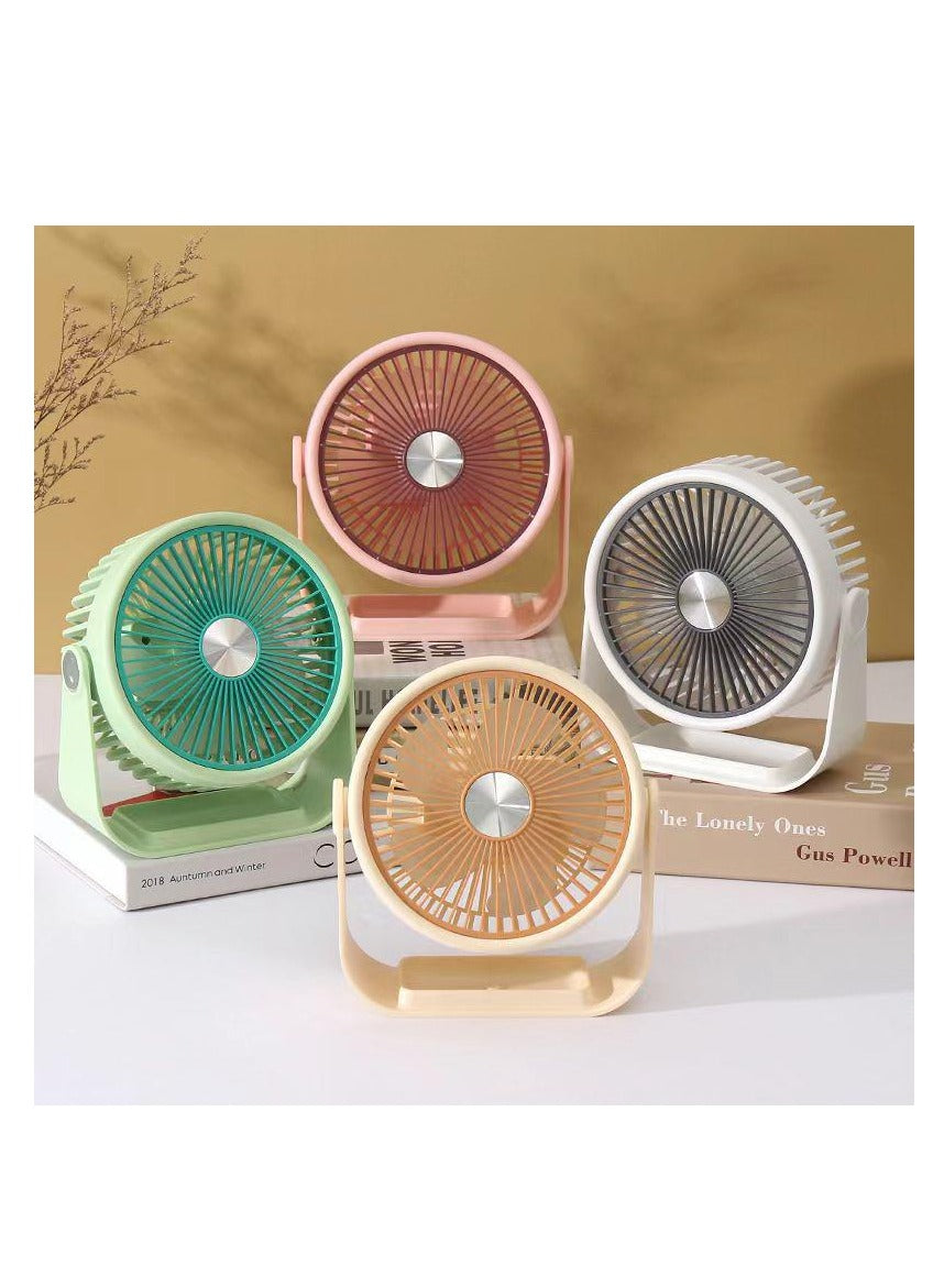 Portable Mini Fan USB Rechargeable Cute 4W Small Electric Fan For School ( White )