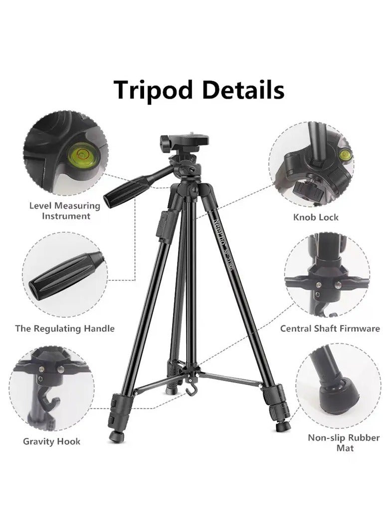 NP-3180S Extendable 360 Rotation Tilt Handle Carbon Fiber Camera Tripod Phone Outdoor Live Selfie Camera Phone Floor , S