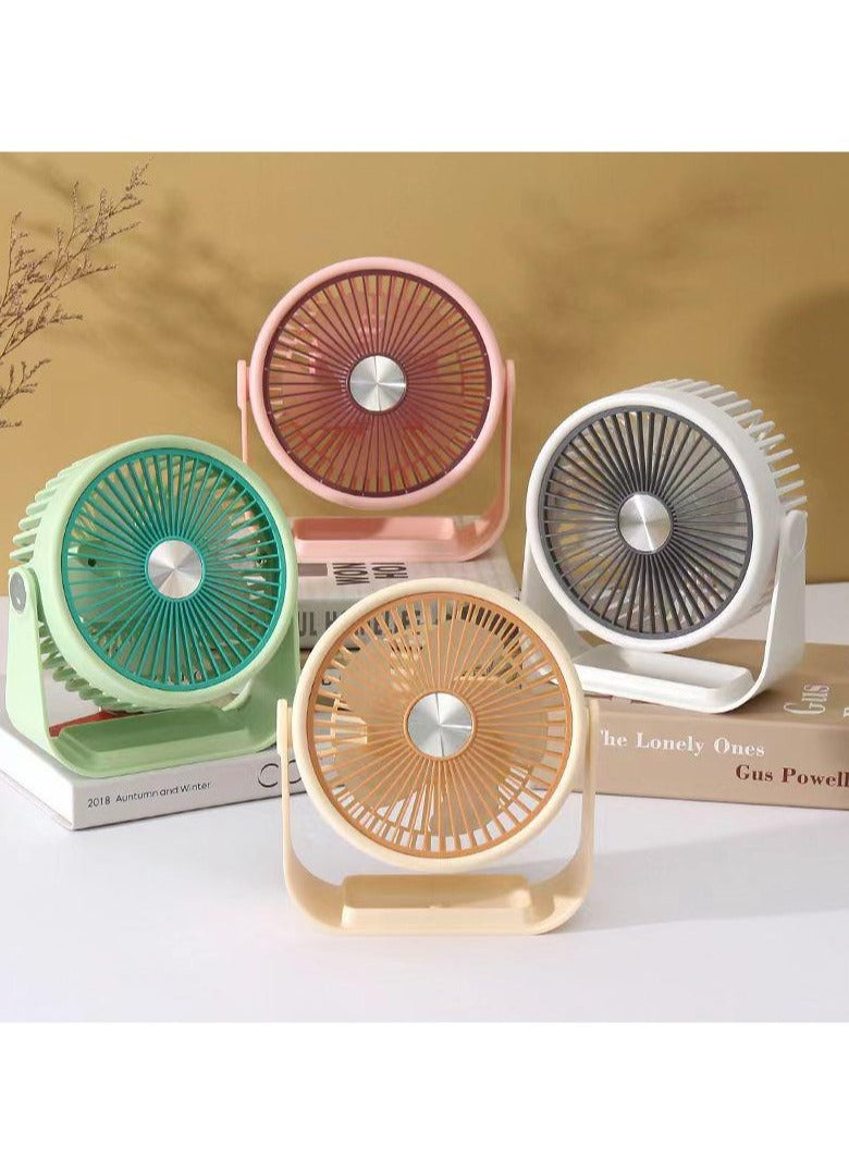 Portable Mini Fan USB Rechargeable Cute 4W Small Electric Fan For School ( green )