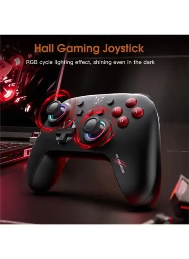 C1 Dual-Mode Gaming Controller – Dual Hall Effect Joysticks, 6-Axis Gyroscope, Dual Vibration Motors, LED Joystick Rings