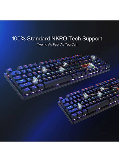 كيبورد جيمنج Redragon K608 Valheim ميكانيكال بمفاتيح حمراء أسود
