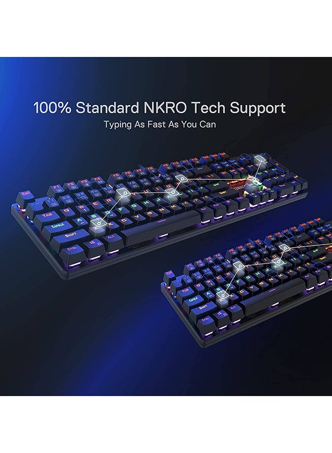 كيبورد ريدراجون K608 بسويتش أحمر مضاء بـ RGB