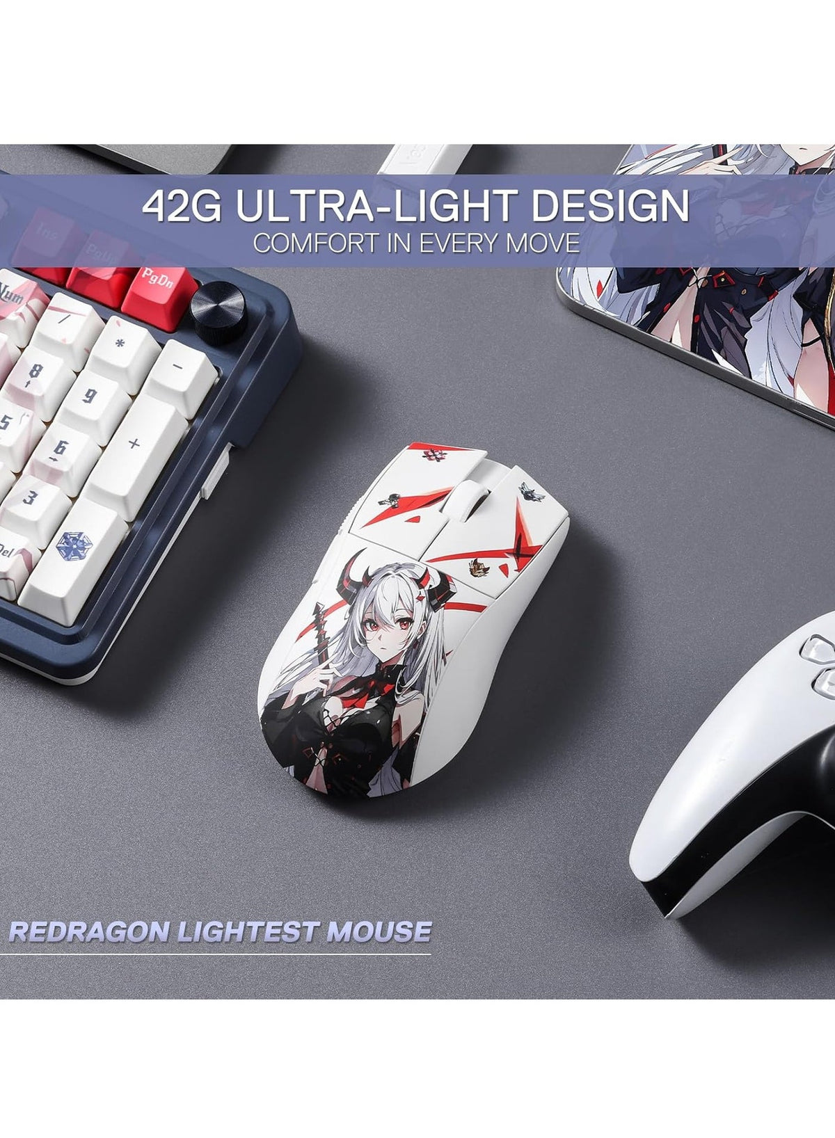 K1NG PRO M916AK-PRO 3-Mode Wireless Gaming Mouse, 49G Ultra-Light 26K DPI Gamer Mouse w/Ergonomic Natural Grip Build, Fu