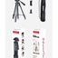 Adjustable Tripod Stand KP-2201 with 360° Rotating Head, Extendable Height, Universal Clamp for Camera, Mobile & Ring Li
