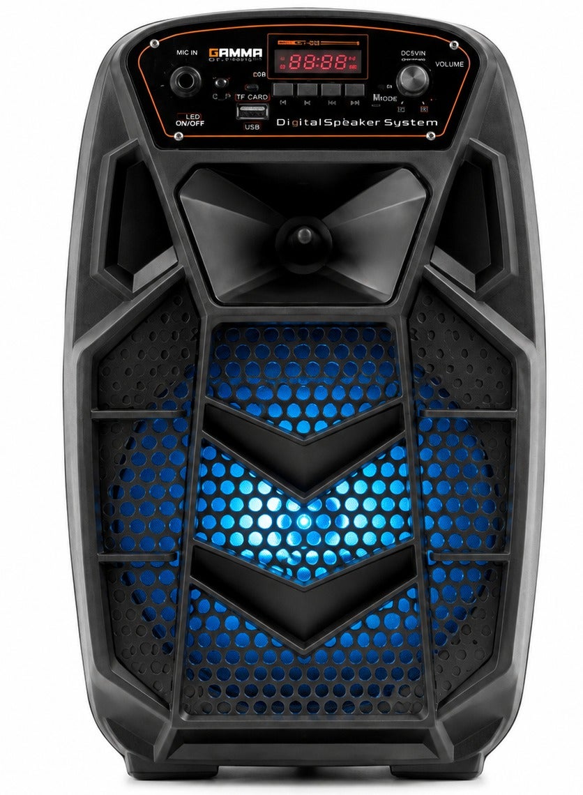 GT-8010 Portable Bluetooth Party Speaker, Wireless Speaker with Powerful Sound, Colorful LED Lights, USB, TF Card & AUX 