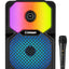 GT-886 Portable Speaker with Wired Microphone, 8-Inch Subwoofer, 8W Powerful Sound, 1200mAh Rechargeable Battery, RGB Li