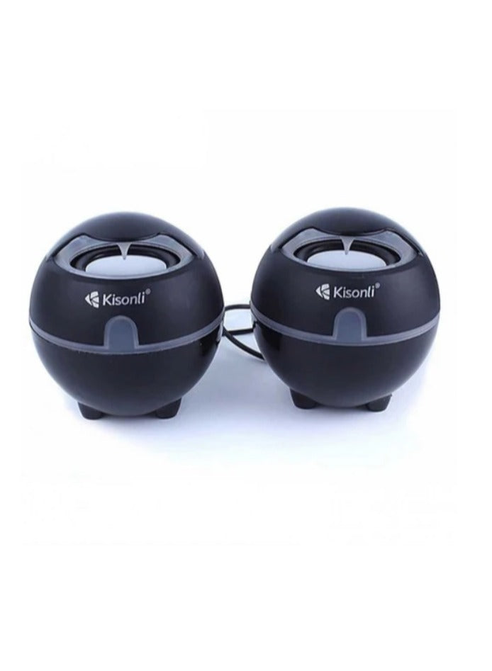 Kisonli Wired Multimedia Computer Speaker USB 2.0 , Compatible with: PC & Mac - S-999