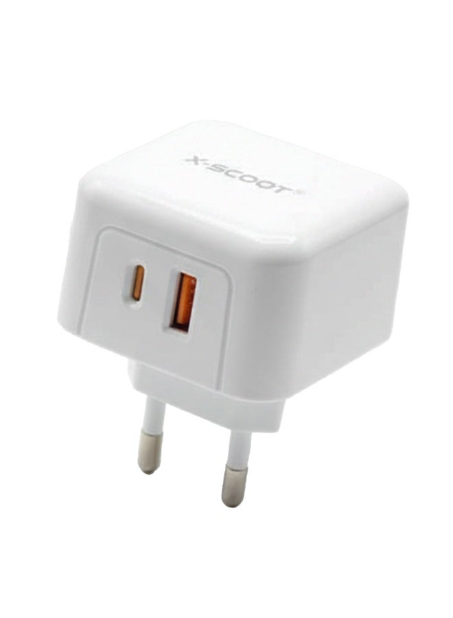 CH-249 45W Super Fast Mobile Wall Charger , High Speed Charging Adapter for Phone and Smartphone, Dual Output USB & Type