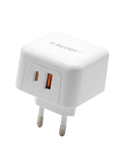 CH-249 45W Super Fast Mobile Wall Charger , High Speed Charging Adapter for Phone and Smartphone, Dual Output USB & Type
