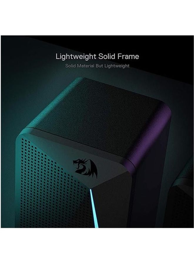 سبيكر REDRAGON GS510 Waltz RGB ستيريو 2.0 تحكم لمس أسود