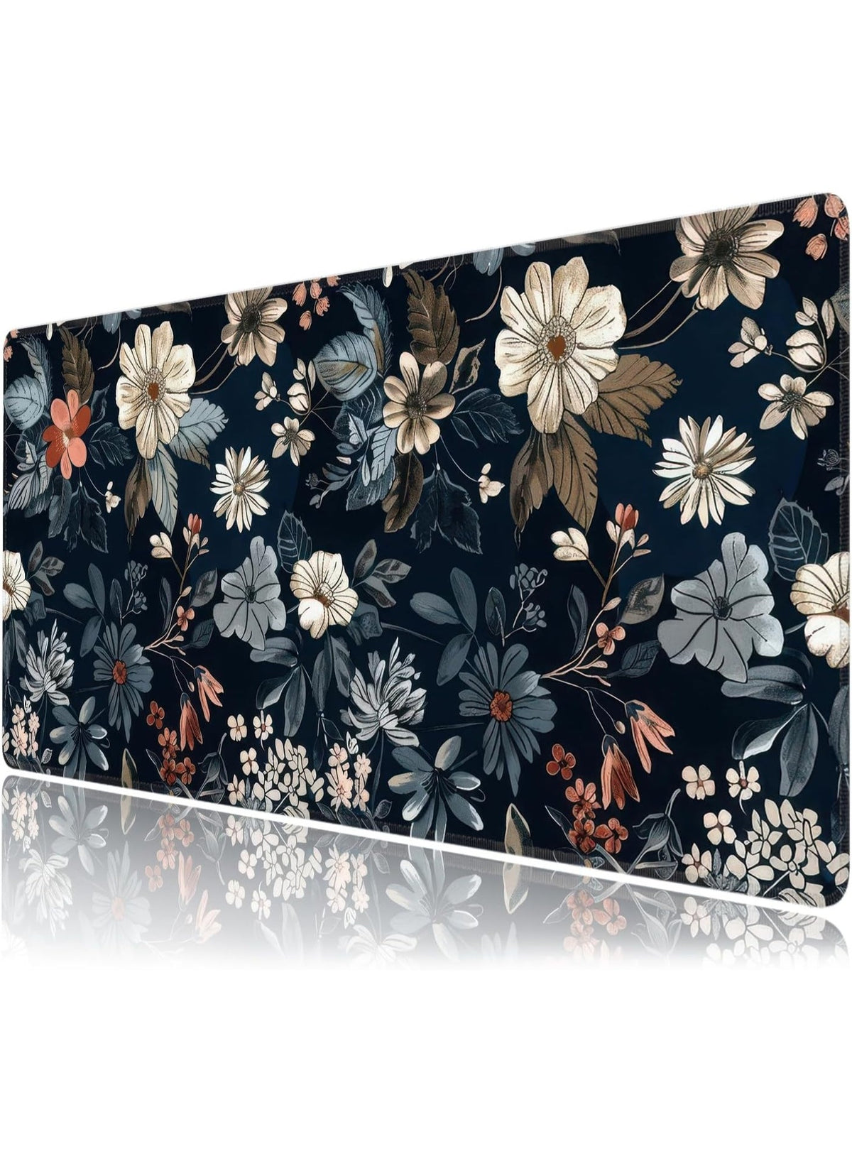 Dark Flower Mouse Pad Extended Gaming Mouse Pad with Stitched Edges 80×30cm XL Desk Mat for Gaming, Office, Keyboard, Mo