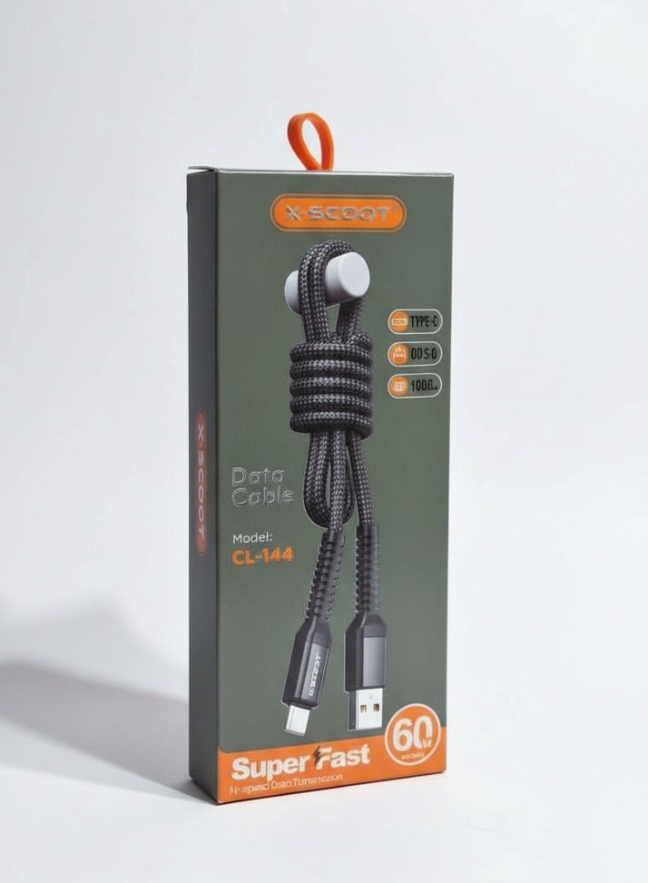 CL-144 USB to Type-C Super Fast Charging & Data Cable , 60W  for Smartphones, Tablets, Power Banks, High Speed Data Tran
