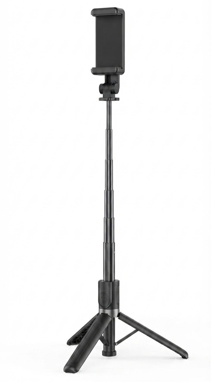 KT-219 Mini Tripod & Selfie Stick, Lightweight Portable Design, Extendable Legs, 360° Rotatable Mount, Stable Support fo