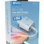 EVO-C03 25W Fast Wall Charger with USB-C Power Delivery and USB Port, Dual Port Quick Charging Adapter, Smart Chip Techn