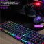 Forev FV-Q305S RGB Gaming Keyboard Mouse Set, Mechanical Keyboard Feel Keyboard,104 Keys Transparent Keycap Keyboard with Mouse, for Gaming Office