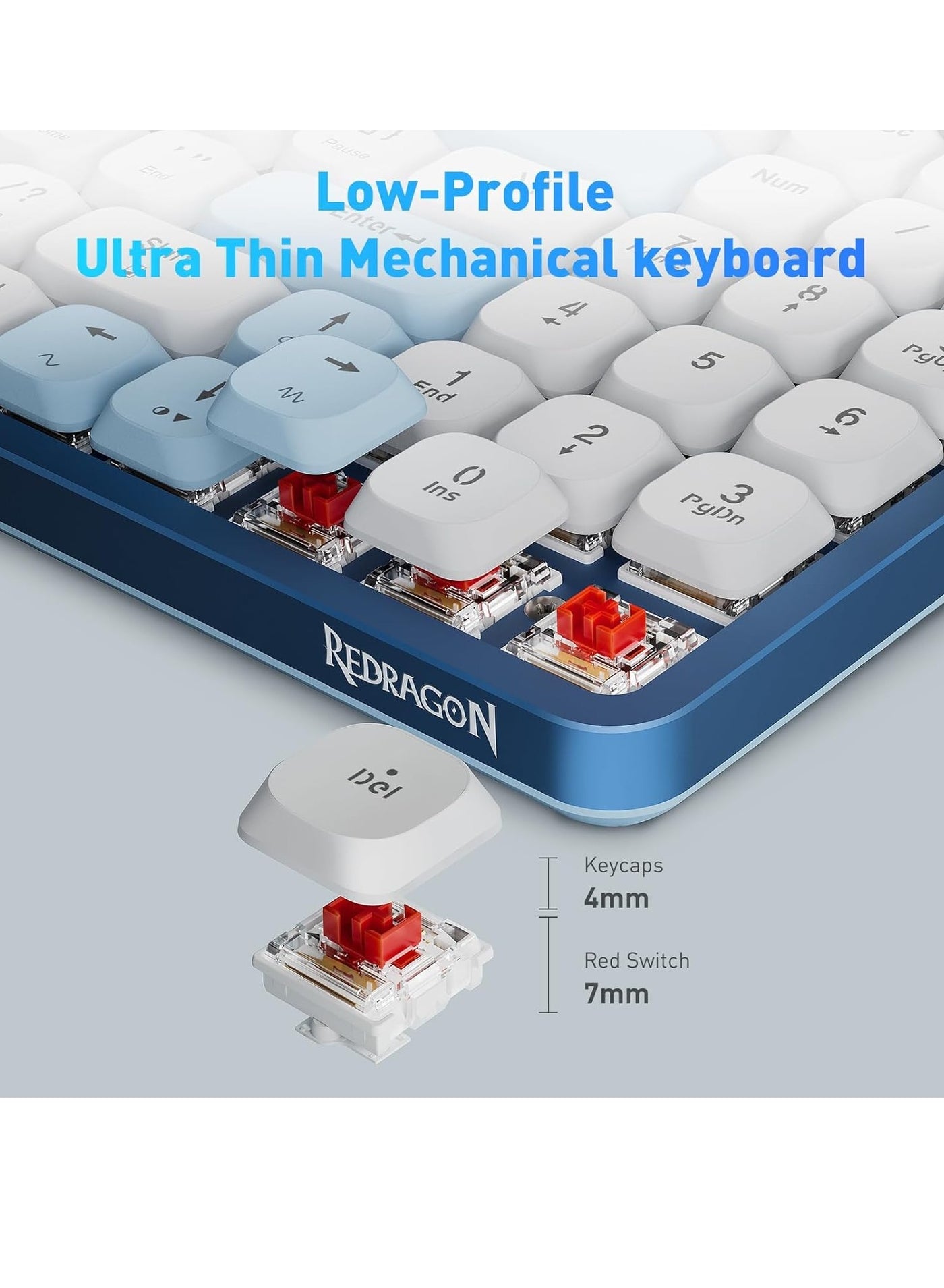 كيبورد جيمنج Redragon K684 ميكانيكال Low Profile أبيض