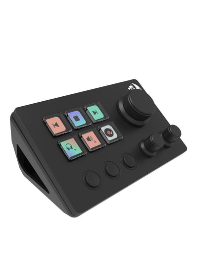 Skyrider SS-551 Smart Streaming Control Panel – Professional Stream Deck with 6 Programmable LCD Buttons and 3 Multi-Fun
