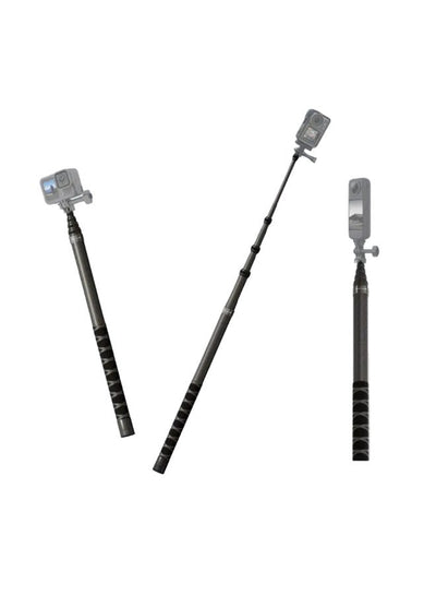 Professional Selfie Stick MT-65 , 3M Extendable and Foldable Carbon Fiber Stick with 360° Rotating Head, Non Slip Grip, 
