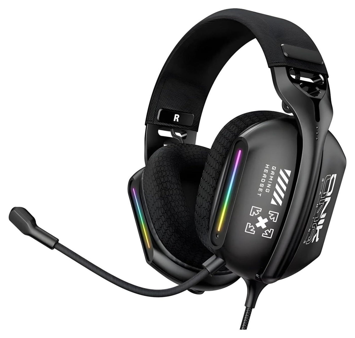 X12 Gaming Headset with RGB Lighting, Noise Isolating Microphone, and Volume Control , Wired Headset with Modern Design 