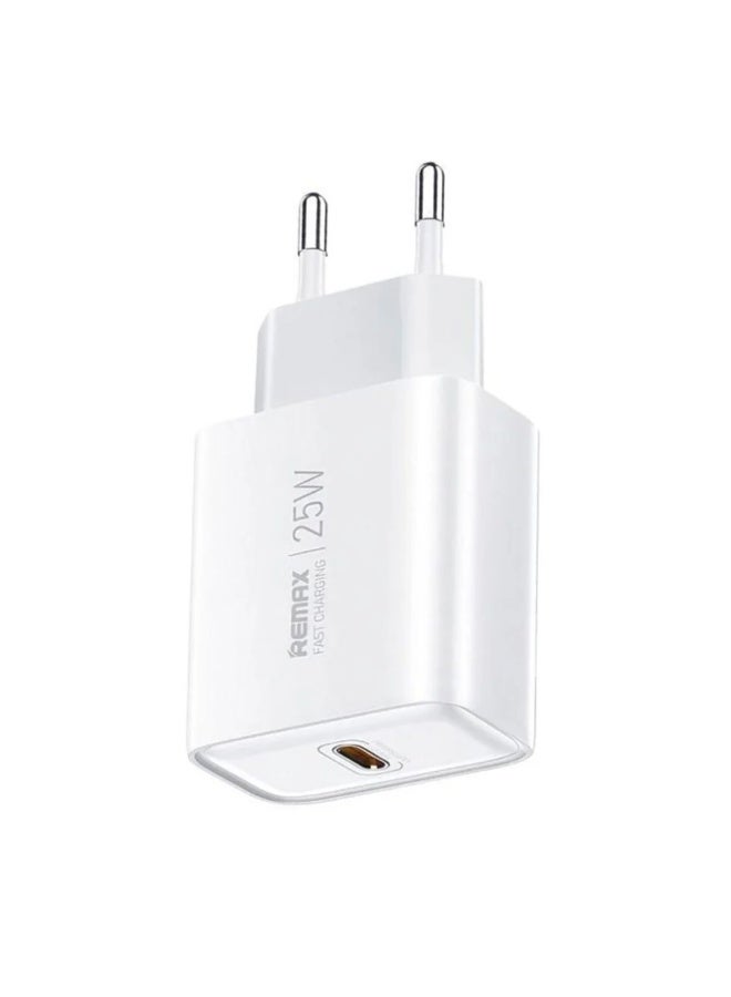 شاحن REMAX RP-U137 PD قوة 25W منفذ Type-C أبيض