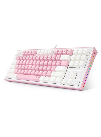 Redragon K611 Dual Color Keys Mechanical Gaming Keyboard Single White LED + RGB Side Edge Backlit 87 Key Tenkeyless Wire