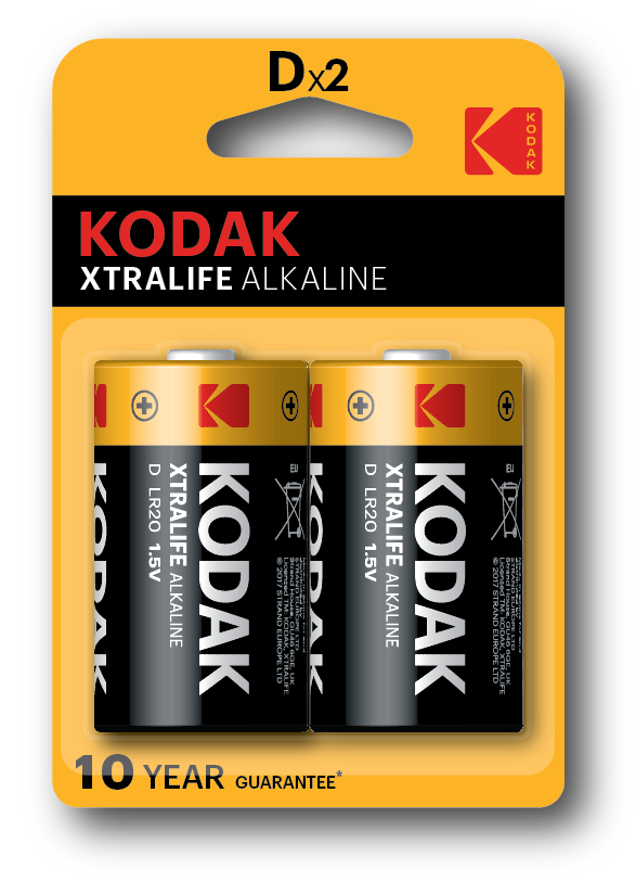Kodak Extra Life Alkaline Batteries Size Dx2