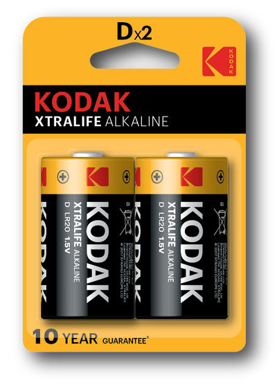 Kodak Extra Life Alkaline Batteries Size Dx2