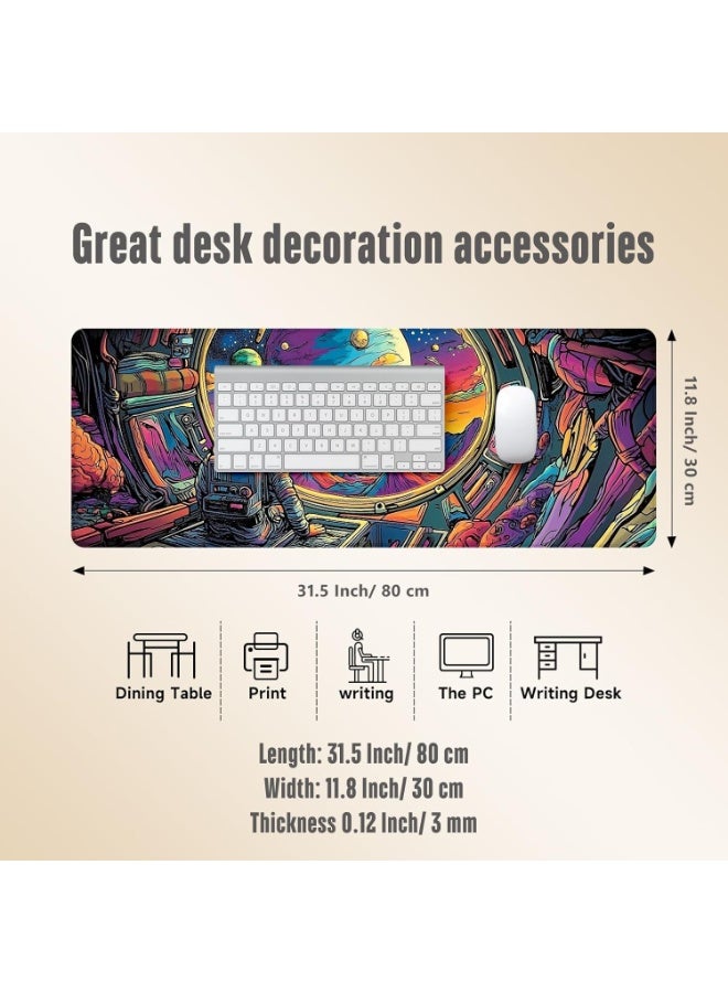 Astronaut 3 Extended Gaming Mouse Pad with Stitched Edges 70×30cm XL Desk Mat for Gaming, Office, Keyboard, Mouse, Lapto