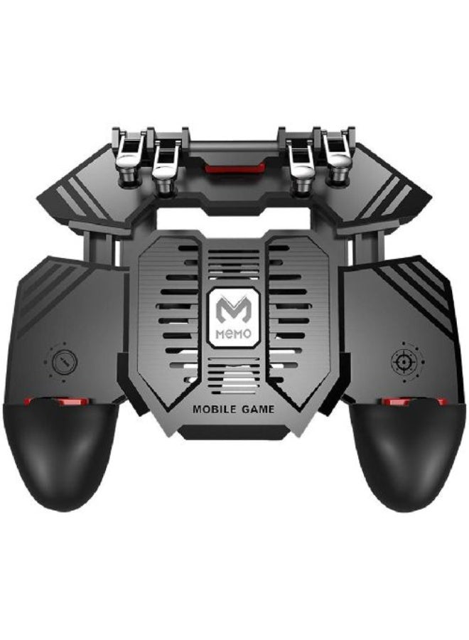 Mobile Gaming Controller With Cooling Fan, 6 Finger Trigger Design, Rechargeable 1200mAh Battery, Ergonomic Phone Gamepa