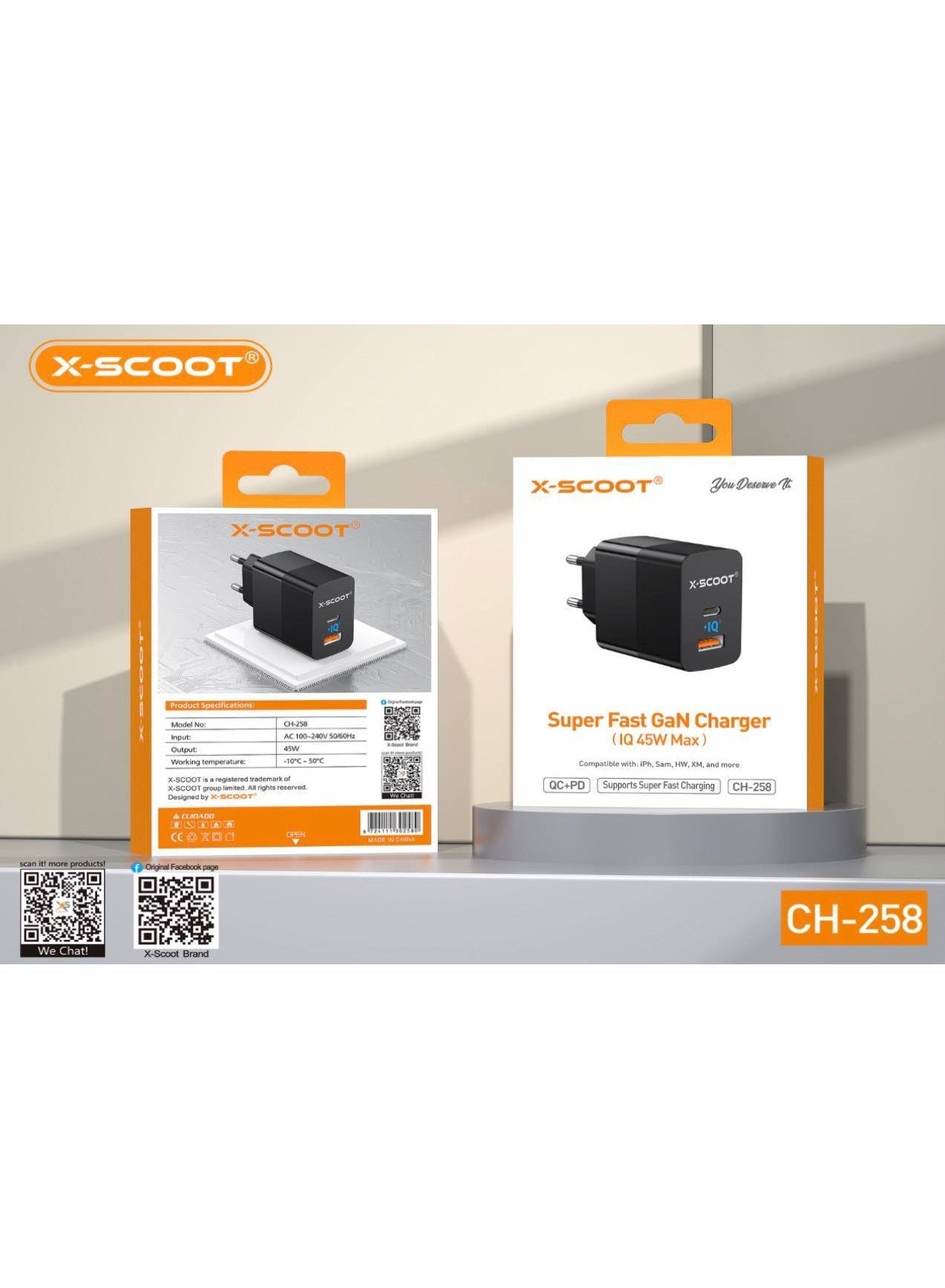 راس شاحن X-SCOOT زاوية جانبية