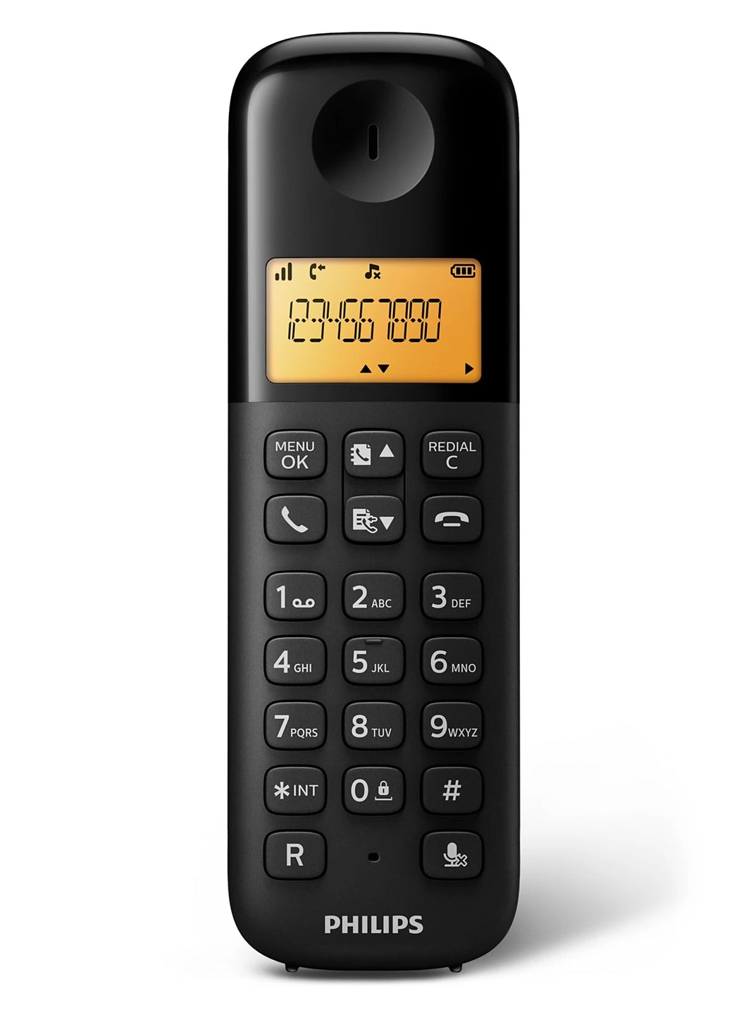 Cordless Phone D1601B - Non Slip Grip  (Black Color)