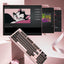 كيبورد جيمنج Redragon K725GBP ميكانيكال وردي بشاشة LCD