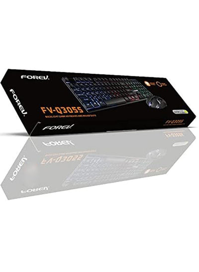Forev FV-Q305S RGB Gaming Keyboard Mouse Set, Mechanical Keyboard Feel Keyboard,104 Keys Transparent Keycap Keyboard with Mouse, for Gaming Office