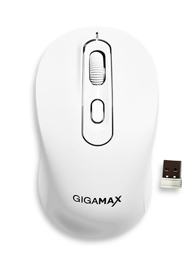 Gigamax Wireless Desk Mouse, G-1500, 1600 DPI Wired/Wireless Functional Mouse with 3 Modes Connectivity, Bluetooth and 2.4G Wireless, 4 Macro Buttons, Long Lasting Rechargeable Battery Capacity and for PC/Mac/Laptop Used in... Home and office, white